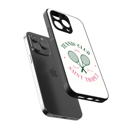 Tennis Club sleek iphone 13 pro cover with tempered glass back and TPU edges