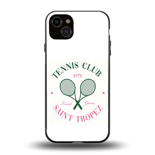 Tennis Club back phone cover | glass case for iphone 15 plus