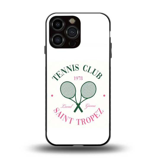 Tennis Club back phone cover | glass case for iphone 15 pro max