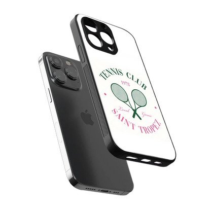 Tennis Club sleek iphone 15 pro max cover with tempered glass back and TPU edges