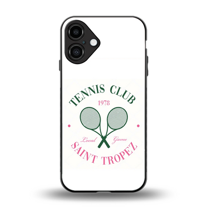 Tennis Club back phone cover | glass case for iphone 16 plus