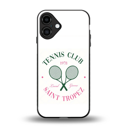 Tennis Club back phone cover | glass case for iphone 16 plus