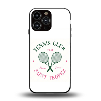Tennis Club back phone cover | glass case for iphone 16 pro max
