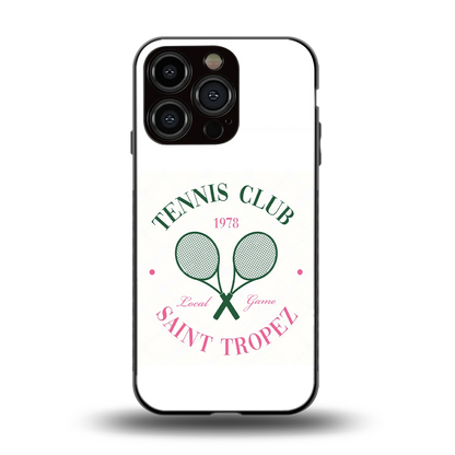 Tennis Club back phone cover | glass case for iphone 16 pro