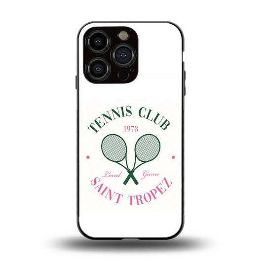 Tennis Club back phone cover | glass case for iphone 16 pro