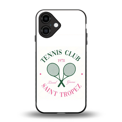 Tennis Club back phone cover | glass case for iphone 16
