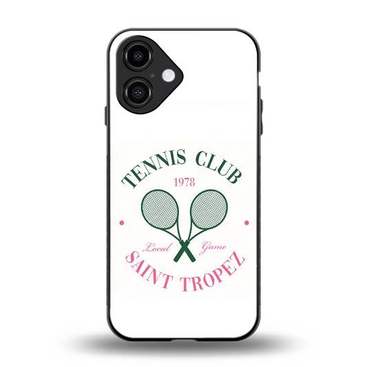 Tennis Club back phone cover | glass case for iphone 16
