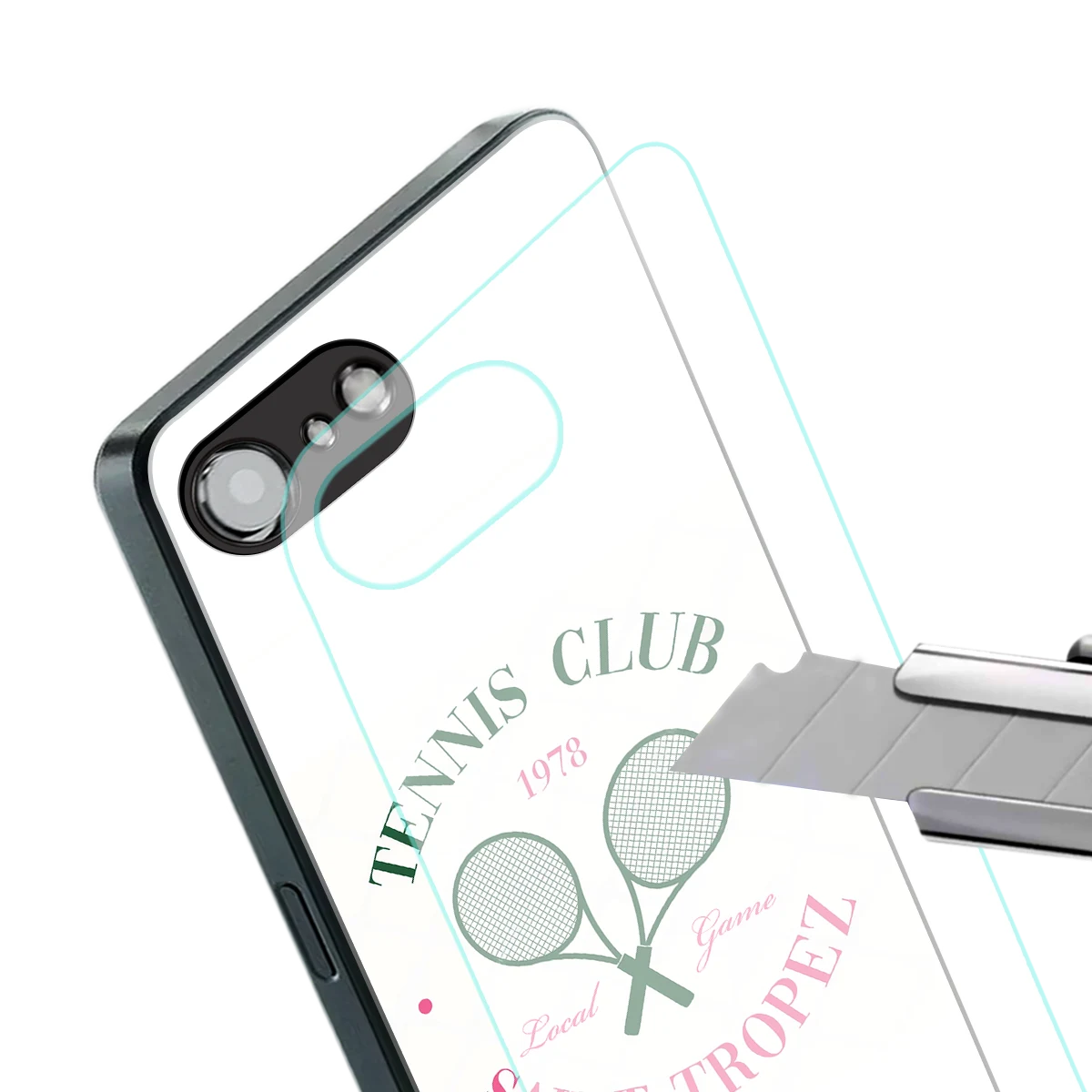 Tennis Club stylish phone case for iphone 16e | glossy glass and slim fit