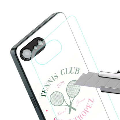 Tennis Club stylish phone case for iphone 16e | glossy glass and slim fit