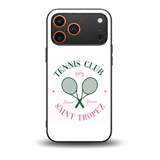 Tennis Club back phone cover | glass case for iphone 17 pro max