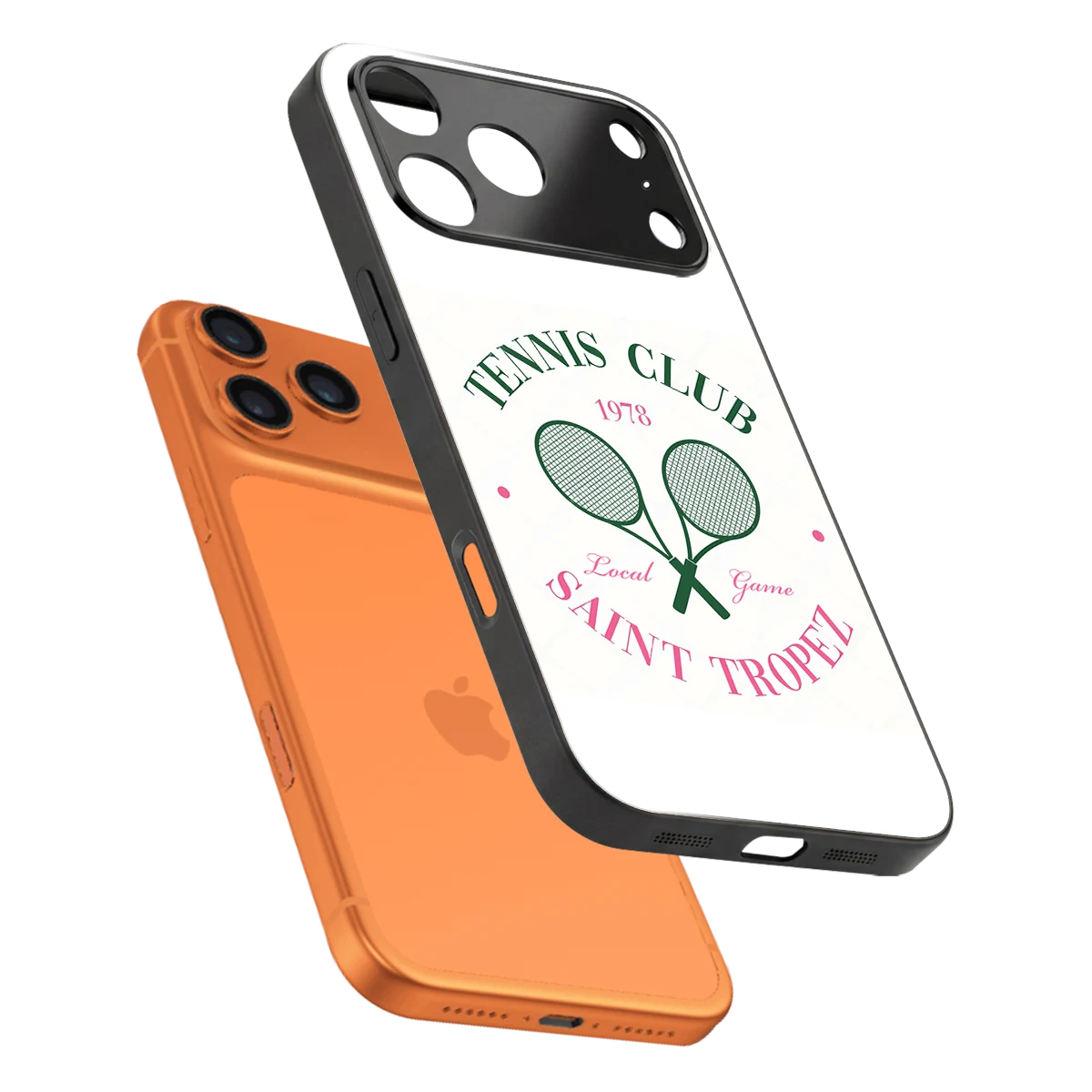 Tennis Club sleek iphone 17 pro cover with tempered glass back and TPU edges