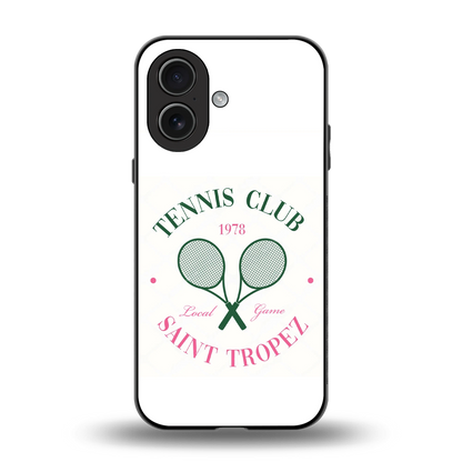 Tennis Club back phone cover | glass case for iphone 17
