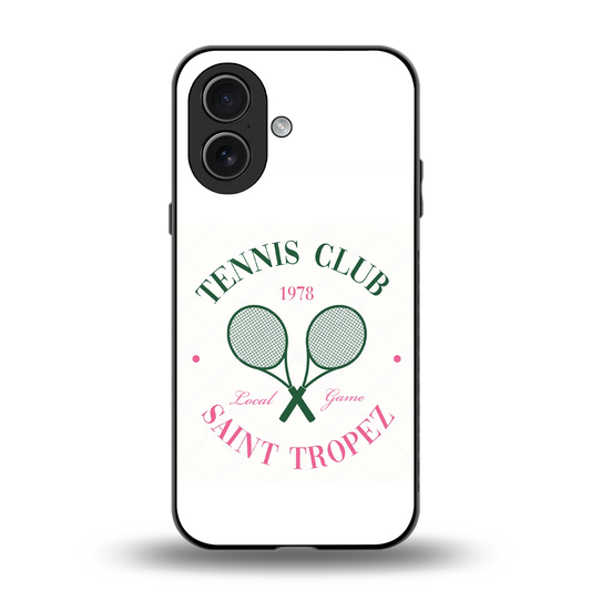 Tennis Club back phone cover | glass case for iphone 17