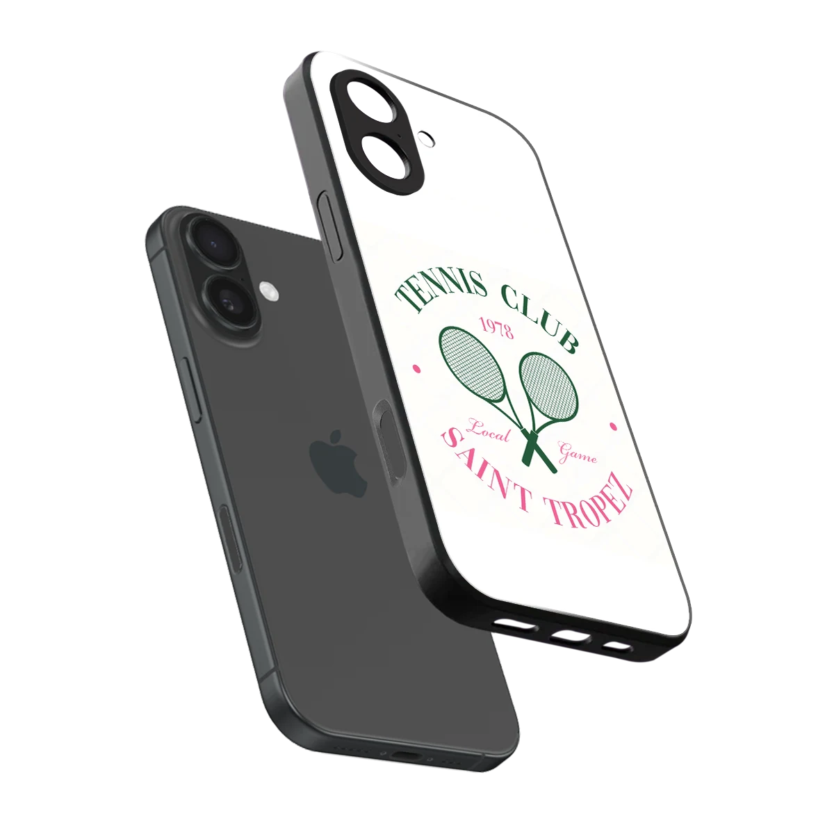 Tennis Club sleek iphone 17 cover with tempered glass back and TPU edges