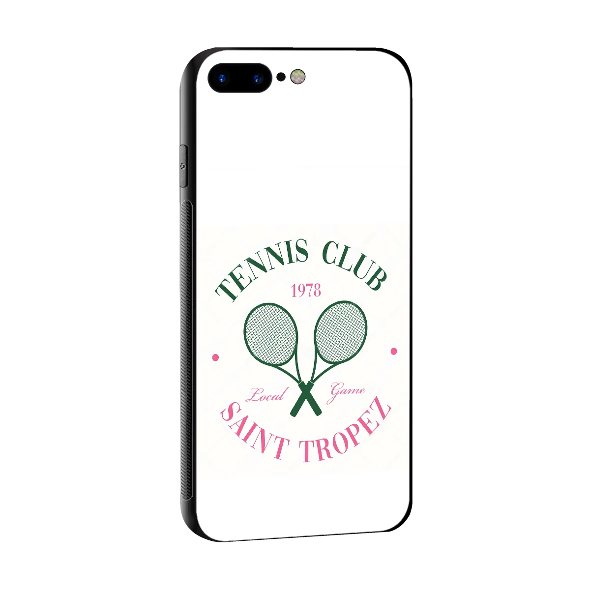 Tennis Club sleek iphone 7 plus cover with tempered glass back and TPU edges
