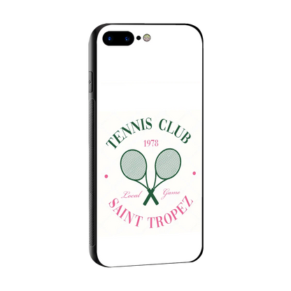 Tennis Club sleek iphone 8 plus cover with tempered glass back and TPU edges