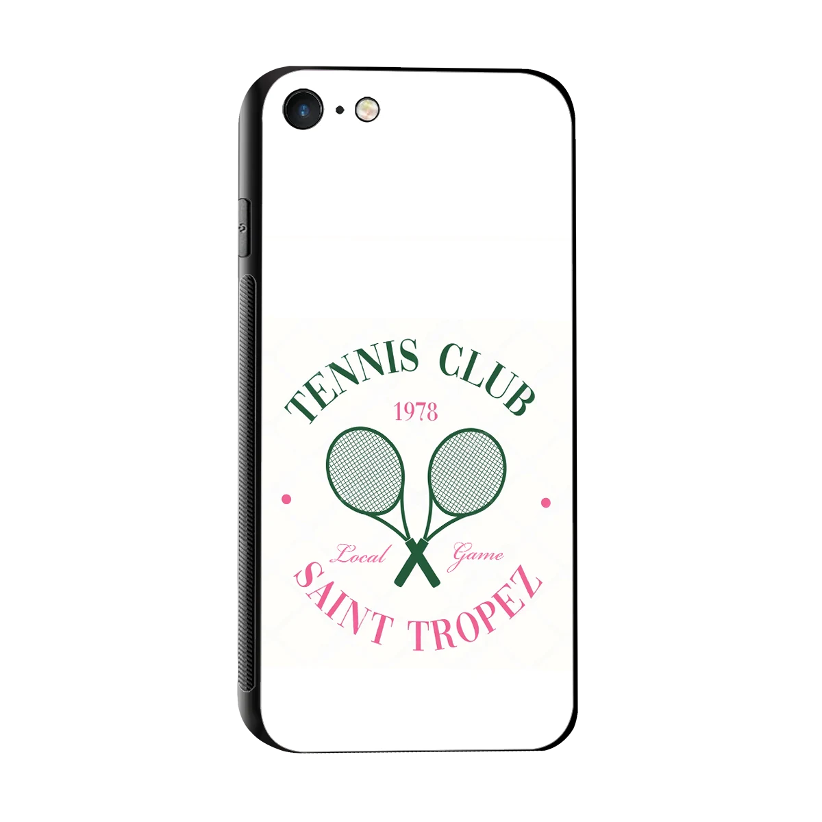 Tennis Club sleek iphone 7 cover with tempered glass back and TPU edges