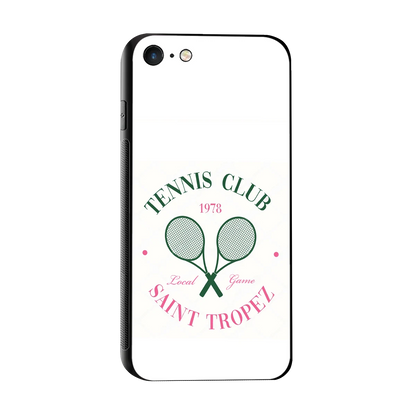 Tennis Club sleek iphone 7 cover with tempered glass back and TPU edges