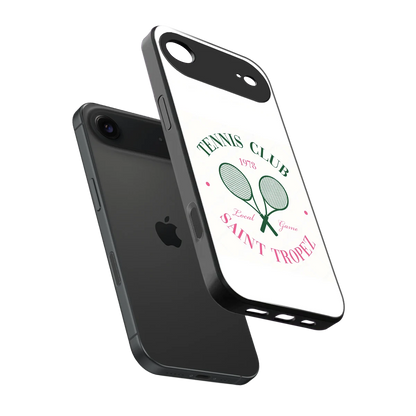 Tennis Club sleek iphone air cover with tempered glass back and TPU edges