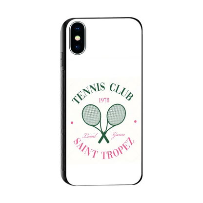 Tennis Club sleek iphone x cover with tempered glass back and TPU edges