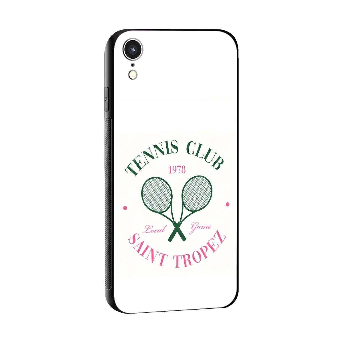 Tennis Club sleek iphone xr cover with tempered glass back and TPU edges