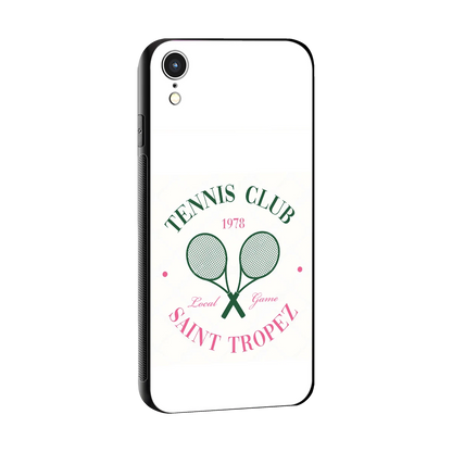 Tennis Club sleek iphone xr cover with tempered glass back and TPU edges