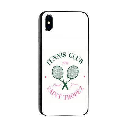 Tennis Club sleek iphone xs max cover with tempered glass back and TPU edges