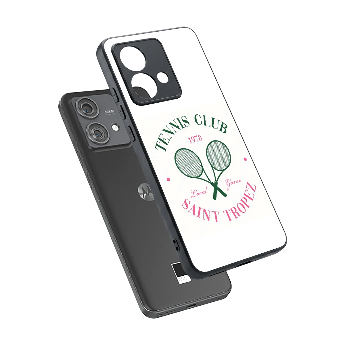 Tennis Club sleek motorola edge 40 neo 5g cover with tempered glass back and TPU edges