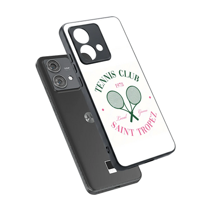 Tennis Club sleek motorola edge 40 neo 5g cover with tempered glass back and TPU edges