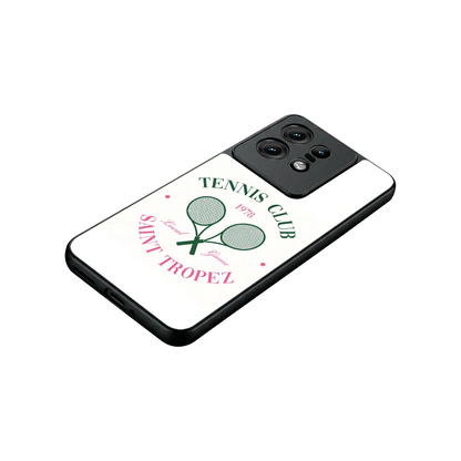 Tennis Club stylish phone case for motorola edge 50 pro | glossy glass and slim fit