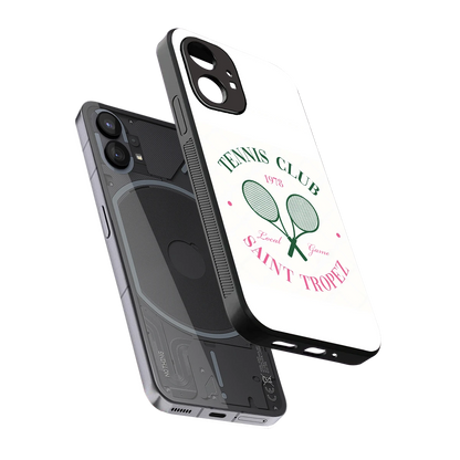 Tennis Club sleek nothing phone 1 cover with tempered glass back and TPU edges