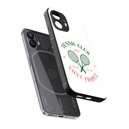 Tennis Club sleek nothing phone 2 cover with tempered glass back and TPU edges