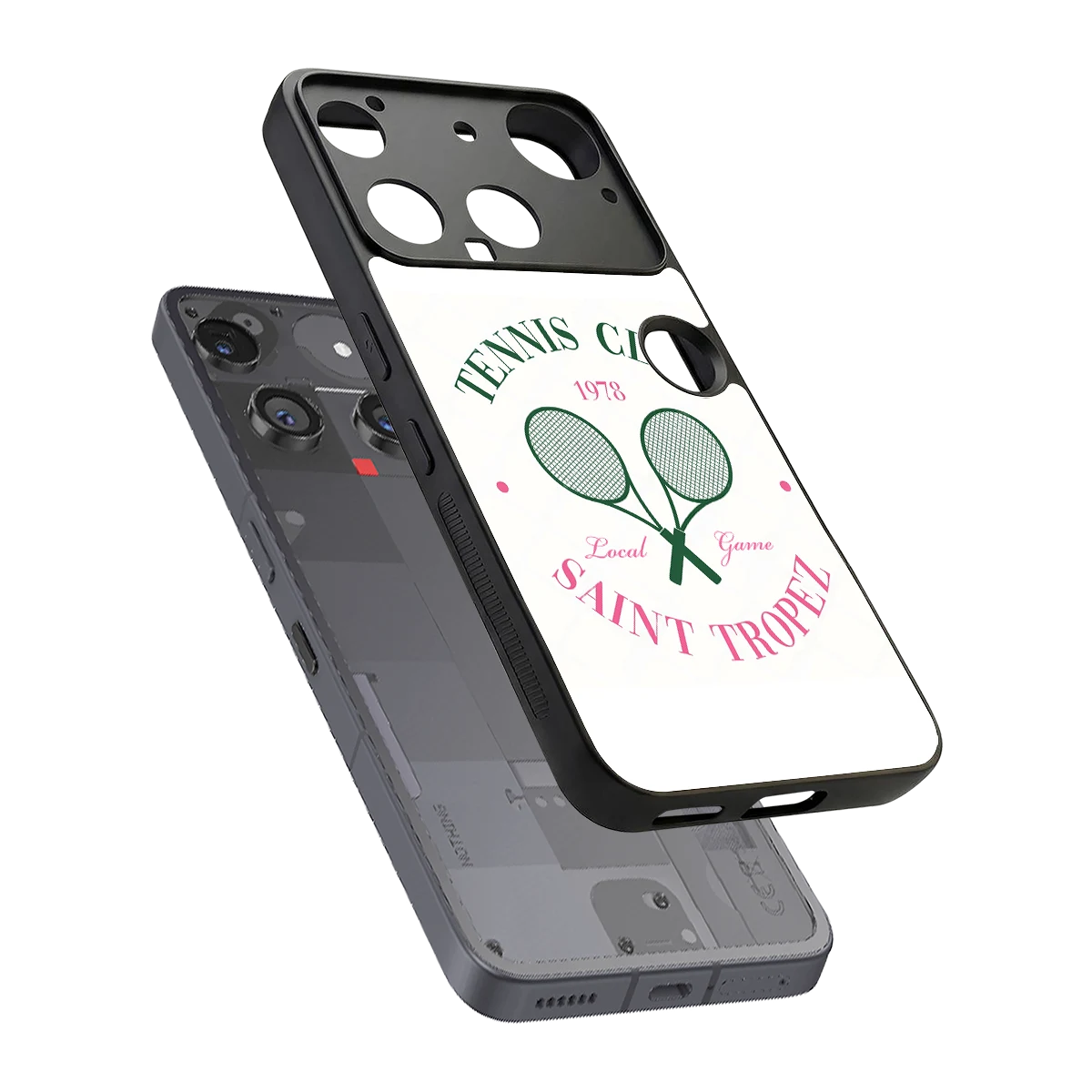 Tennis Club sleek nothing phone 3 cover with tempered glass back and TPU edges