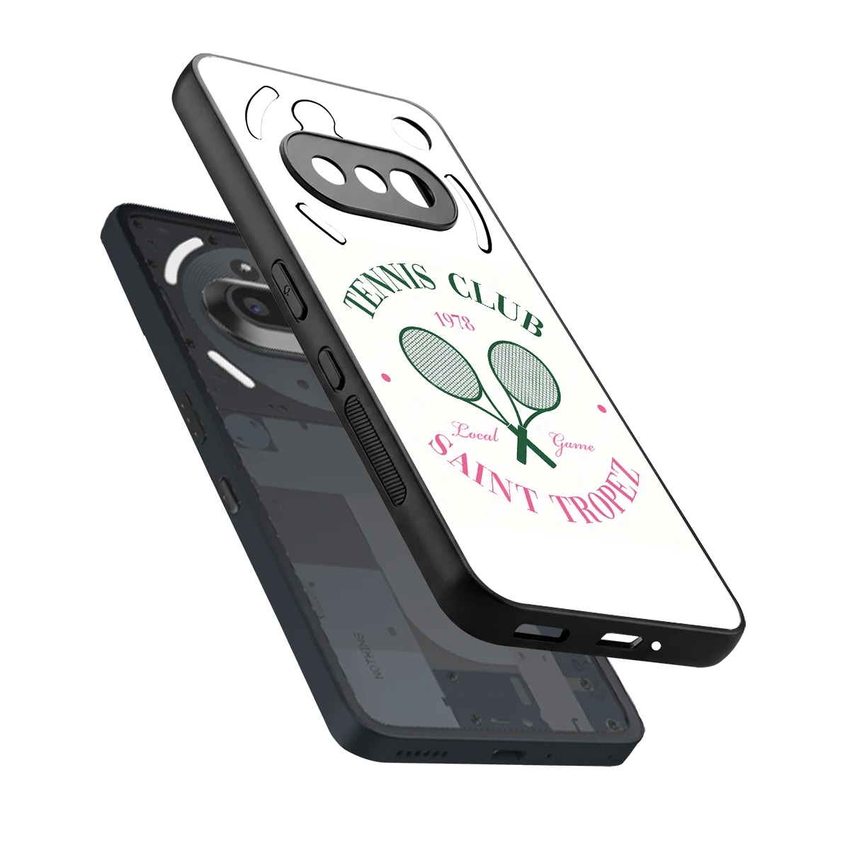 Tennis Club sleek nothing phone 3a cover with tempered glass back and TPU edges