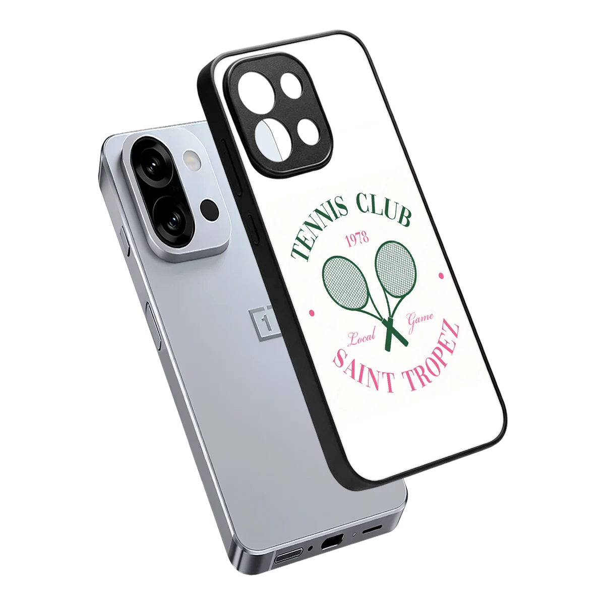 Tennis Club sleek oneplus 13s cover with tempered glass back and TPU edges