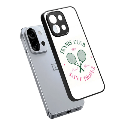 Tennis Club sleek oneplus 13s cover with tempered glass back and TPU edges