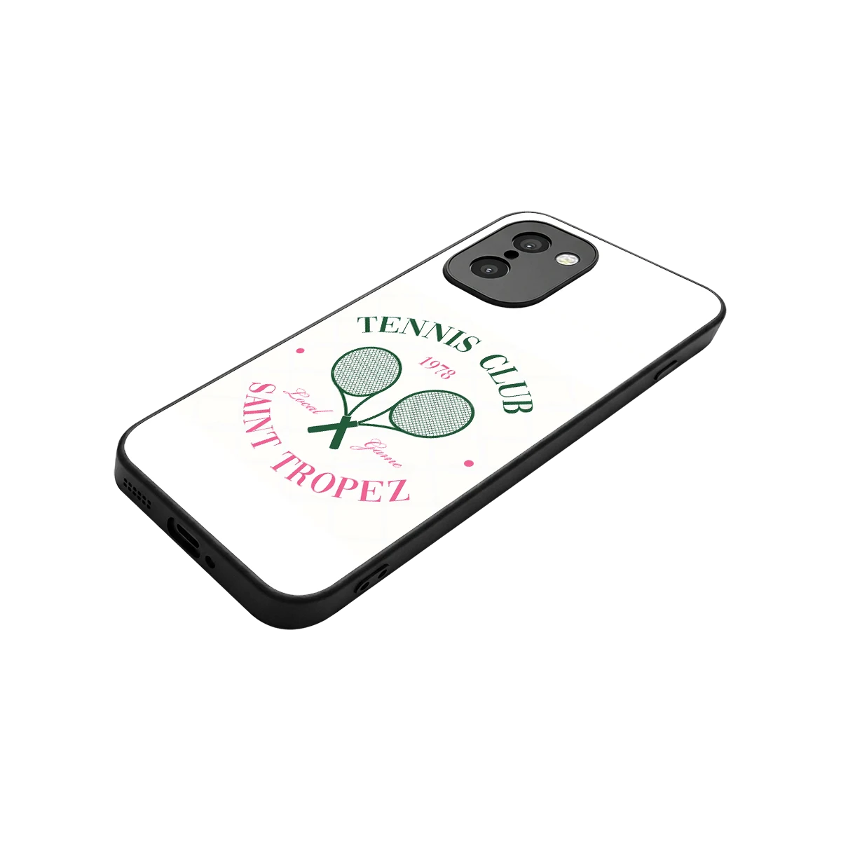Tennis Club stylish phone case for oneplus 15r | glossy glass and slim fit