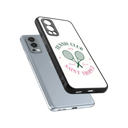 Tennis Club sleek oneplus nord 2 cover with tempered glass back and TPU edges