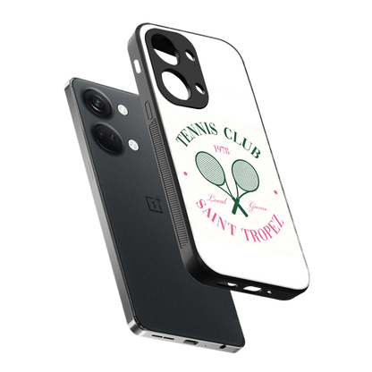 Tennis Club sleek oneplus nord 3 cover with tempered glass back and TPU edges
