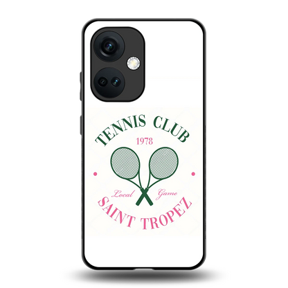 Tennis Club back phone cover | glass case for oneplus nord ce 3