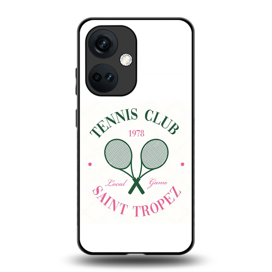 Tennis Club back phone cover | glass case for oneplus nord ce 3