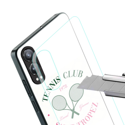 Tennis Club stylish phone case for oneplus nord ce 4 lite | glossy glass and slim fit