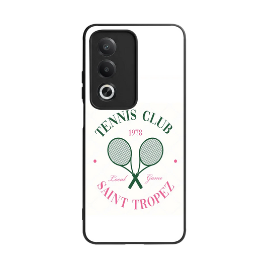 Tennis Club back phone cover | glass case for oppo a3 pro