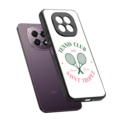 Tennis Club sleek oppo f29 5g cover with tempered glass back and TPU edges