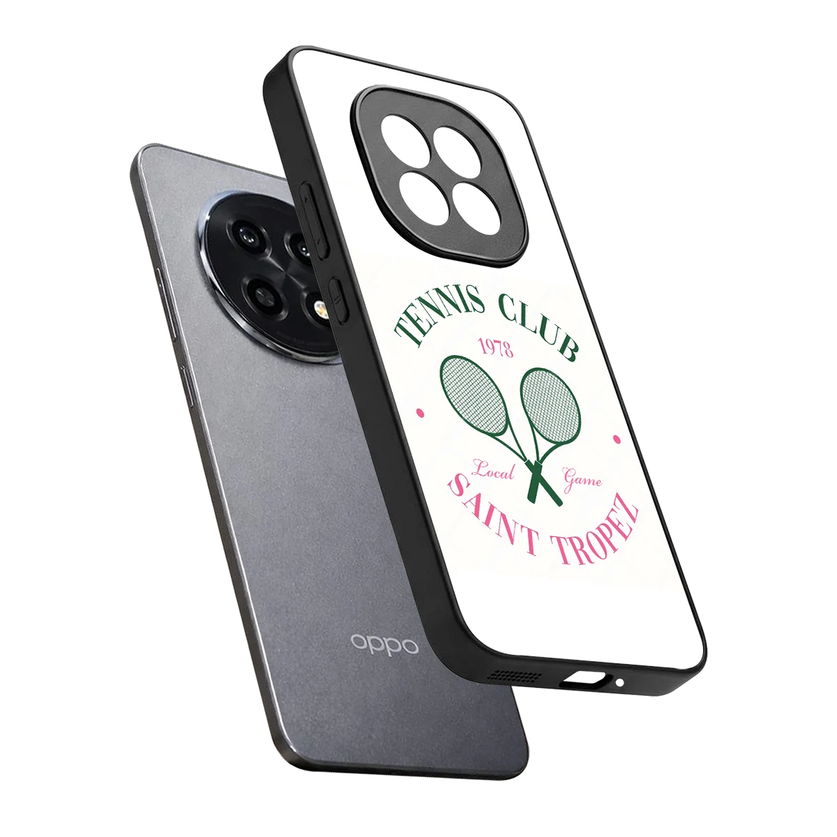 Tennis Club sleek oppo f29 pro 5g cover with tempered glass back and TPU edges