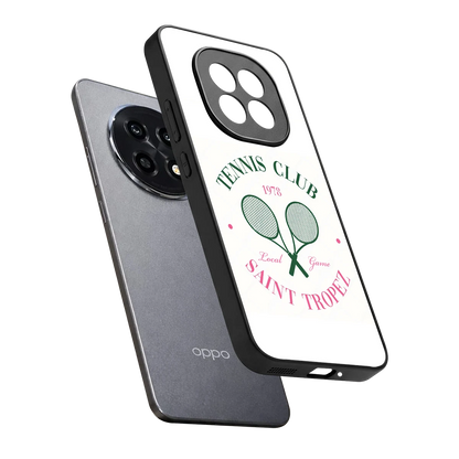 Tennis Club sleek oppo f29 pro 5g cover with tempered glass back and TPU edges