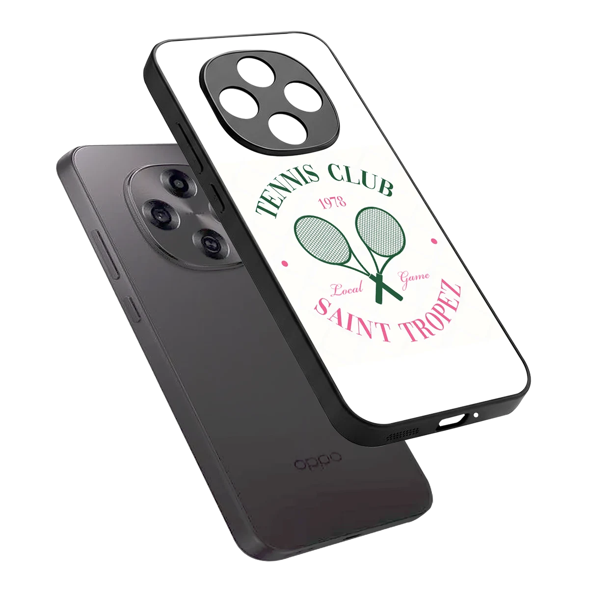 Tennis Club sleek oppo f31 pro 5g cover with tempered glass back and TPU edges