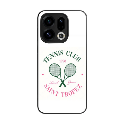 Tennis Club back phone cover | glass case for oppo find x9