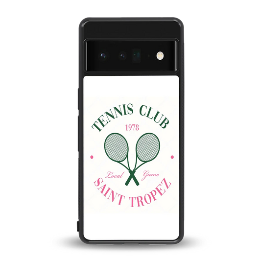 Tennis Club back phone cover | glass case for google pixel 6 pro
