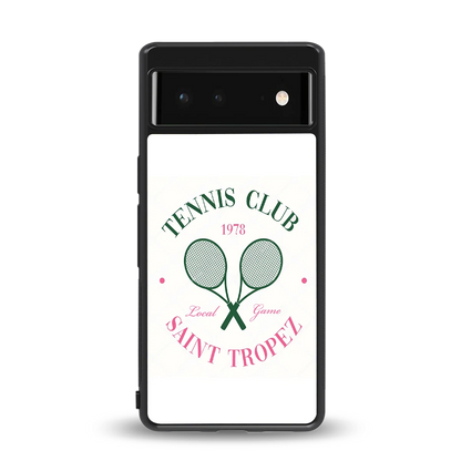 Tennis Club back phone cover | glass case for google pixel 6a